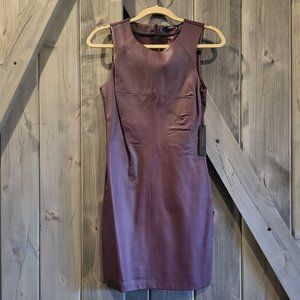 NWT Tart Burgundy Mixed Media Leather Sheath Dress XS
